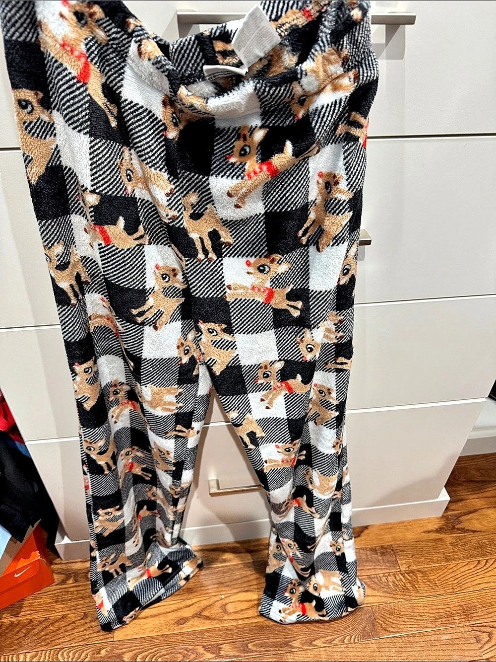 Rudolph the Red-Nosed Reindeer Buffalo Plaid Fleece Pajama Pants Pajama Pants